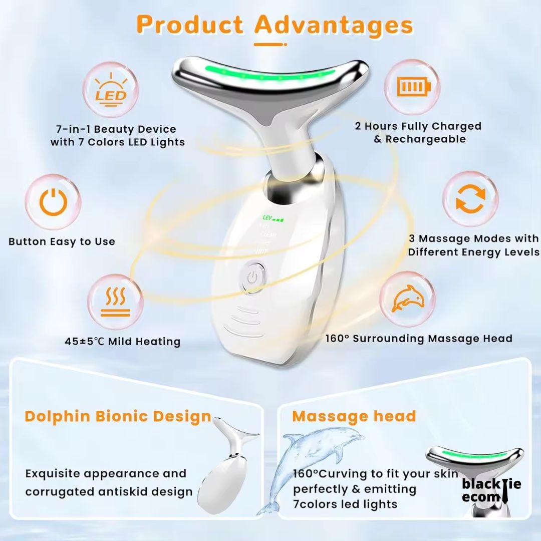 EMS Face Lifting Massager with Red Light Therapy | Facial, Neck & Eye Microcurrent Vibrating Massage Tool